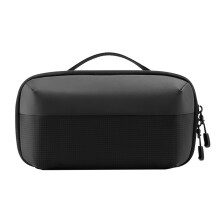 Nylon Electronics Storage Bag With Zippers Closures And-Black