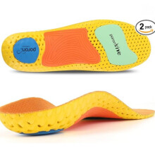 [2 Pairs] Orthotic Inserts for Men & Women: High Arch Support & Plantar Fasciitis Insoles for Heel Spurs, Flat Feet, Fallen Arches