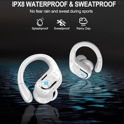 Ασύρματα ακουστικά Bluetooth 5.4 2026, στερεοφωνικά αθλητικά ακουστικά 75H με 4 μικρόφ 2