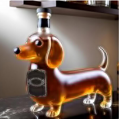 Γυάλινη καράφα ουίσκι Dachshund - Μπουκάλι οινοπνευματωδών ποτών σε σχήμα ζώου - Δ 2
