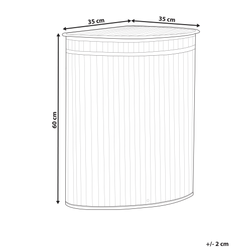 Beliani Laundry Basket BADULLA Bamboo Light Brown 57 L 2