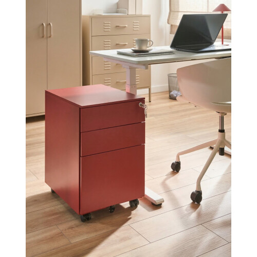 Beliani Storage Unit CAMI Metal Red 1