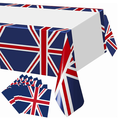 Χαρτοπετσέτες με το σύμβολο του Union Jack, όμορφα σχέδια και έντονα χρώματα που