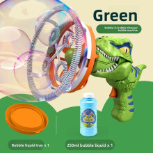 (Dinosaur Green)Kids Bubble Blower With Fan And Dinosaur Motif For Sensory And Cognitive Skills