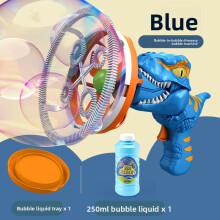 (Dinosaur Blue)Kids Bubble Blower With Fan And Dinosaur Motif For Sensory And Cognitive Skills