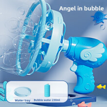 (Angel Blue)Kids Bubble Blower With Fan And Dinosaur Motif For Sensory And Cognitive Skills