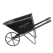 Antique Iron Garden Cart Planter Rustproof Iron Decorative