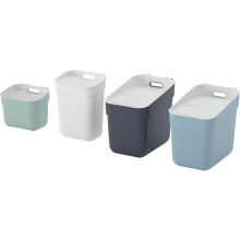Set of 4 Bins - CURVER READY TO COLLECT - 5L + 10L + 2 x 20L - White, Green, Blue, Gray