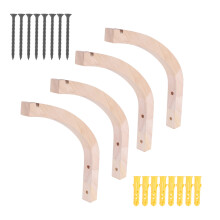 Plantenhanger, Wandplantenbakken voor Kamerplanten, Houten Wandgemonteerde Hangende Plantenhaken, Mandhaken voor Lantaarns, 4 Stuks