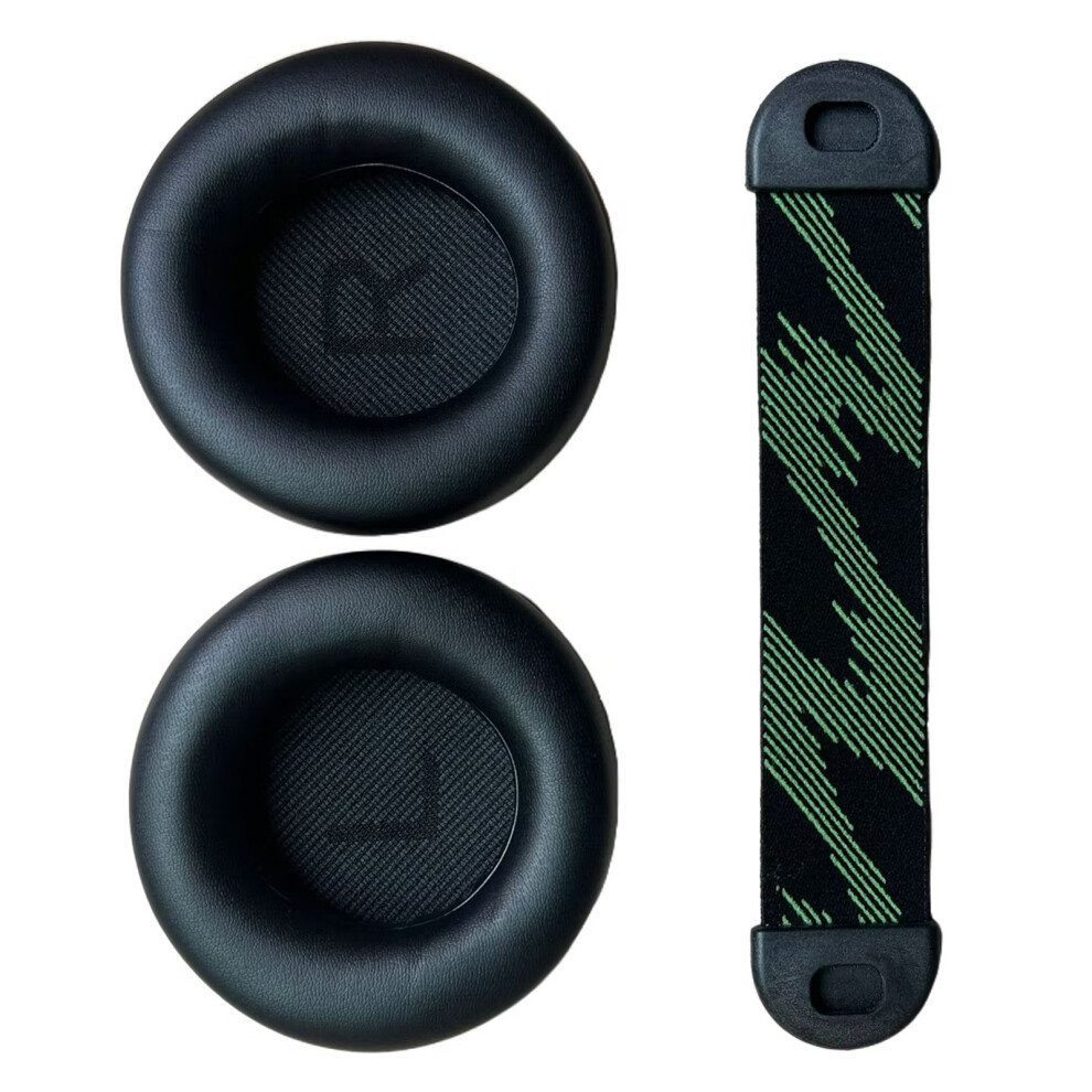 Replacement Ear Cushions Headband Pad For- Black/Green 7704001106602