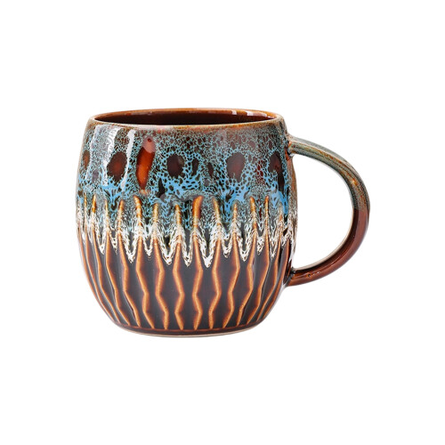 Ceramic Cup 20oz Capacity Coffee Mug With Comfortable-Blue