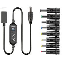 Digital Display USB C Charging Cable Multiple Adapters Option-B