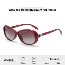 (Red)Lunettes de soleil élégantes pour femmes monture complète monture en métal verres de voyage polarisés tac