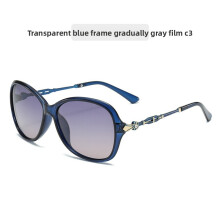 (Blue)Lunettes de soleil monture noire élégante printemps pour femme antiuv et mode trajets quotidiens
