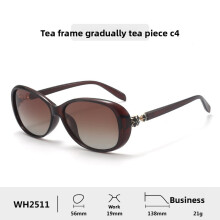 (Brown)Lunettes de soleil élégantes pour femmes monture complète monture en métal verres de voyage polarisés tac