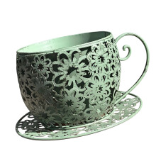 Decorative Retro Charm Iron Container Flowerpot For Small-Green