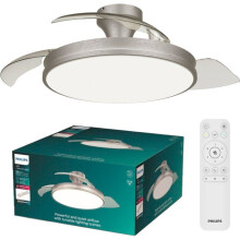 Deckenventilator - Philips - Atlas - Einziehbare Blätter - Durchmesser 106 cm - Nickel - Integrierte LED + Fernbedienung