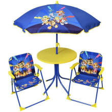 FUN HOUSE PAT'PATROUILLE Garden Set - 1 table 46 x Ø46 cm, 2 chairs 53 x L.38.5 x P.37.5 cm and 1 parasol H.125 x Ø100 cm