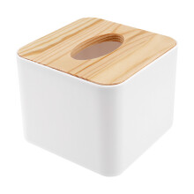 Square Tissue Box Tissue Box with Wooden Lid Household Removable Wooden Tissue Box