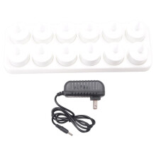 Oplaadbare LED-Elektrische Kaarsen, Vlamloze Flikkerende Theelichtjes, Decoraties voor Kerstmis, Feesten, Evenementen, Bruiloften, Set van 12, Witte