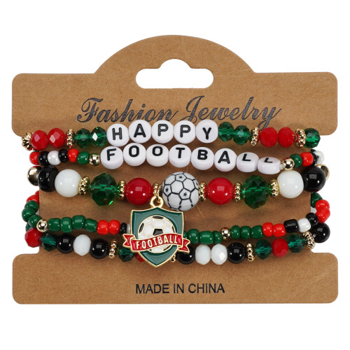 Bracelet perlé réglable sur le thème du football,-Section 2