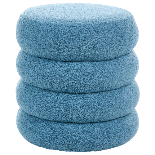 Beliani Pouffe SUMPTER Boucle Blue 1