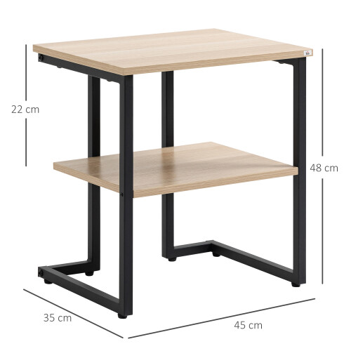 Homcom Mesa Auxiliar Marrón 45 x 35 x 48 cm 2