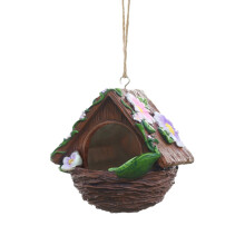 Bird Nest House, Flower Painted Nest, Shelter Nest Hummingbird