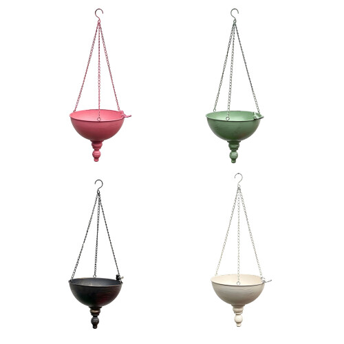 Artistic Iron Wall Mounted Planter Semi Circular Design-Green 1