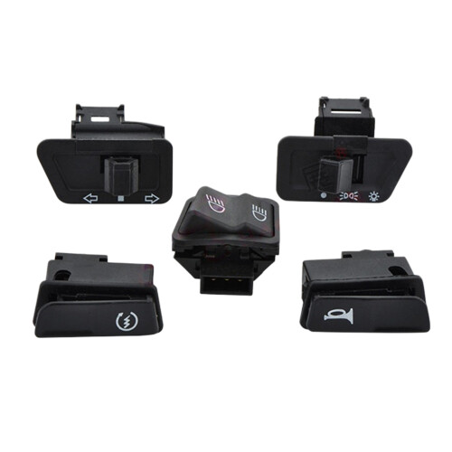 5Pcs Head Light Horn Dimmer Turn Starter Switches Button-B
