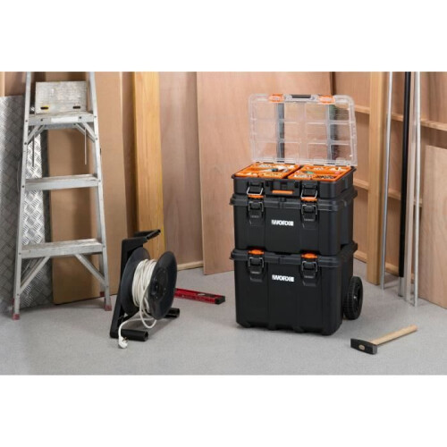 Modulares System 3 in 1 - WORW BY KETER - STACK N ROLL - 48 x 39 x 69,5 cm - Schwarz 2