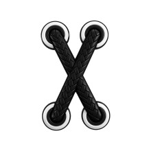 High Quality 3D Textured Shoe Lace Decoration Sticker For-Black