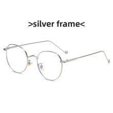 (Silver)Lunettes plates été en métal avec verres mode pour les yeux utilisation quotidienne accessoires