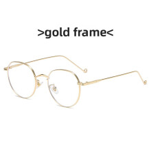 (Gold)Lunettes plates été en métal avec verres mode pour les yeux utilisation quotidienne accessoires