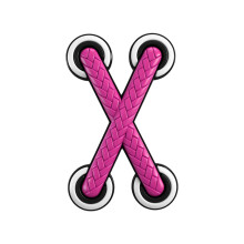 Realistic Braided Shoelace Sticker For Vehicle Body-Pink