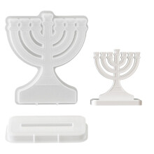 Handmade Holiday Candle Mould Set With Branch Menorah-7 head
