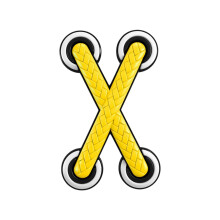 PVC Car Motorcycle Decorative Sticker 3D Woven Shoelace-Yellow