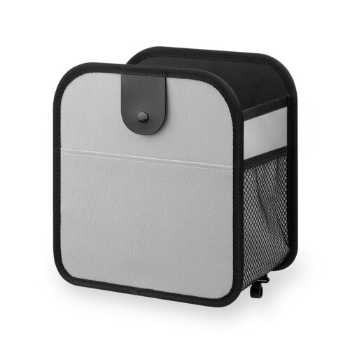 Foldable Hanging Car Garbage Bin With Multiple Storage-Gray