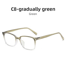 (Style H)Monture de lunettes carrée mode bloquant la lumière bleue en forme de visage coupe style élégant