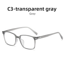 (Style C)Monture de lunettes carrée mode bloquant la lumière bleue en forme de visage coupe style élégant