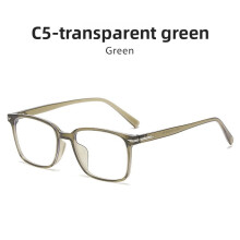 (Style E)Monture de lunettes carrée mode bloquant la lumière bleue en forme de visage coupe style élégant
