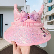(Pink)Kuromi Kids Sun Hat Children Girls Boys Lightweight Sunshade Cap With Wide Brim