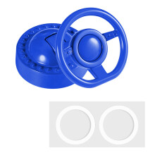 Professional Steering Wheel Pattern Button Cover Scratch-Blue
