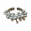 Moderner geometrischer Metallperlenring mit offenem Band,-Silber 1