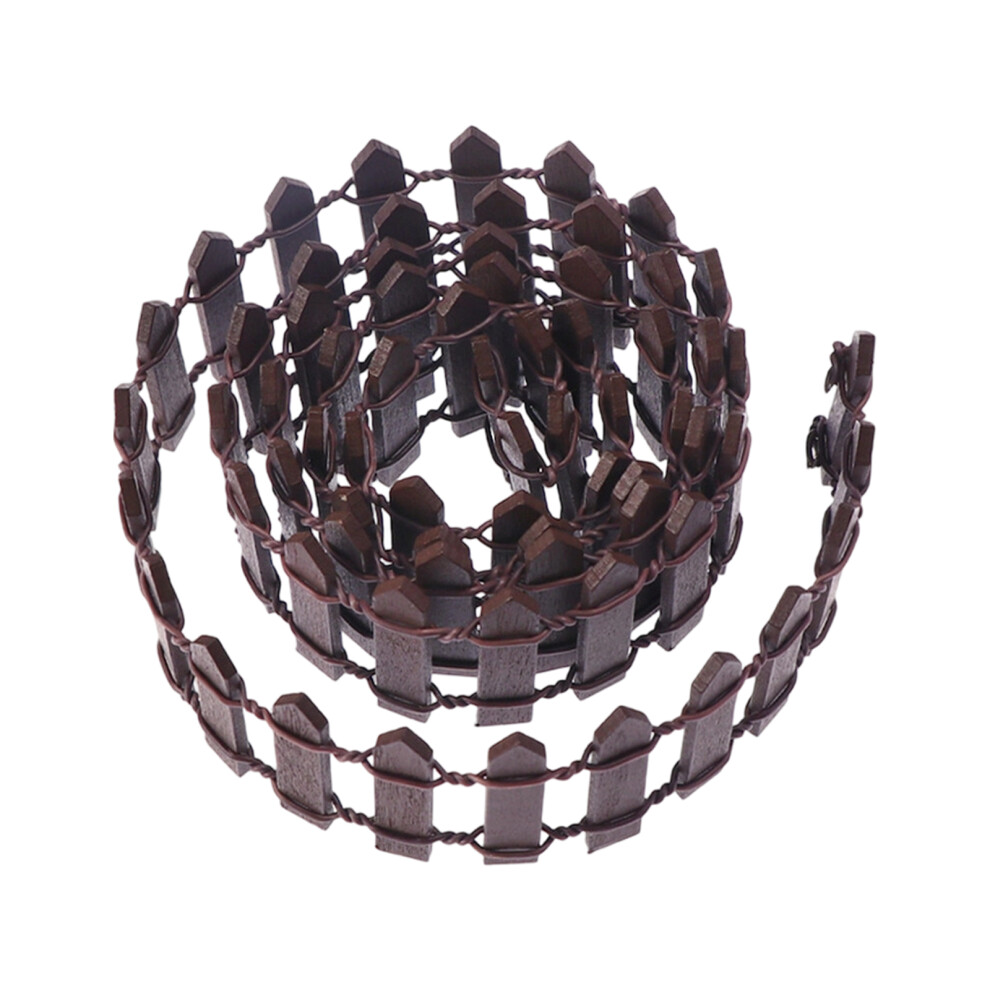 Detailed Mini Wooden Picket Fence For Garden Plant Pot-Brown 7695000912625