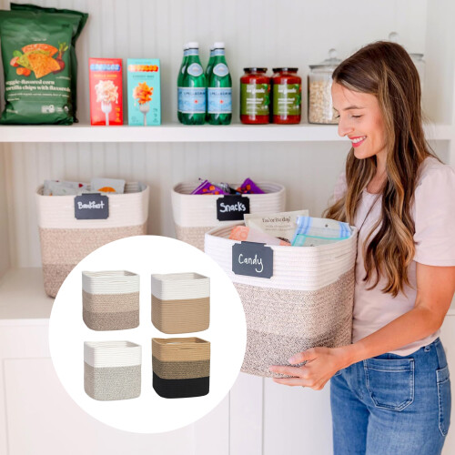 Trois bacs de rangement entrelacés doux lavables pour les-D 2