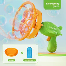 (Plane Green)Kids Bubble Blower With Fan And Dinosaur Motif For Sensory And Skills Cognitive