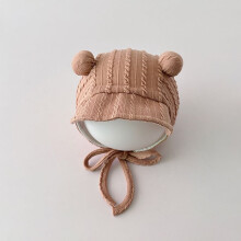 (Khaki)Baby Girl Boy Cotton Beanie With Ear Flaps For S Warmth And Shade Sun