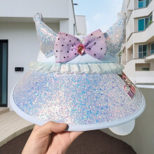 (Blue)Kuromi Kids Sun Hat Children Girls Boys Lightweight Sunshade Cap With Wide Brim