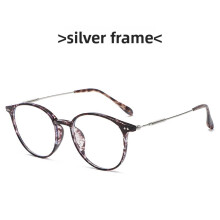 (Style E)Lunettes plates rondes vintage avec monture filtre lumière bleue formes visage tendance